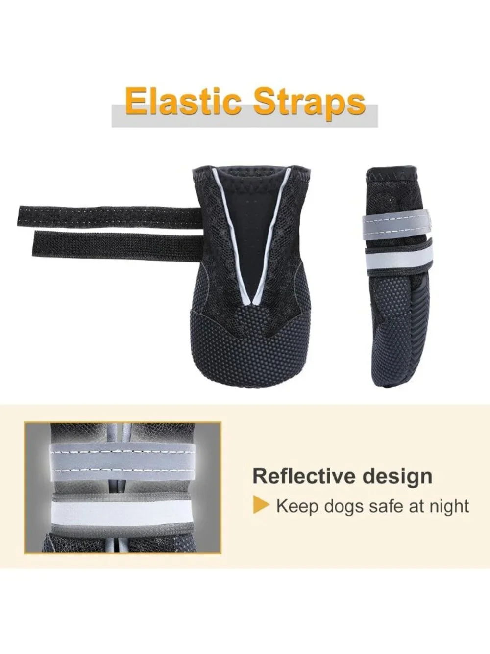 Breathable Non-Slip Dog Boots for Medium & Large Dogs - Lightweight Summer Paw